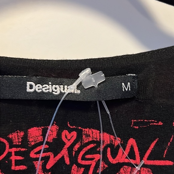 Desigual Women’s colourful 3/4 sleeve  crossover Midi Dress - Picture 3 of 10